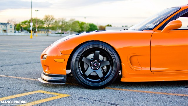 Slammed Stanced Flush fitment Mazda RX7 17 How about that stance