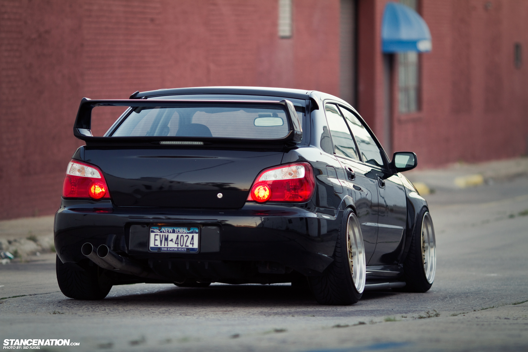 slammed subaru sti